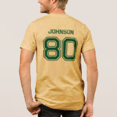 Groen Sportteam Aangepaste naam, nummer, team geel Tri-Blend Shirt (Achterkant)