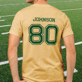 Groen Sportteam Aangepaste naam, nummer, team geel Tri-Blend Shirt