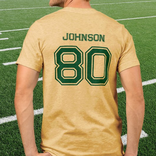 Groen Sportteam Aangepaste naam, nummer, team geel Tri-Blend Shirt