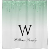 Groen sprankelend glitter douchegordijn (Voorkant)