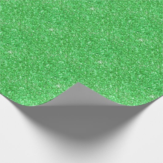 Groen sprankelend glitterpatroon cadeaupapier (Hoek)