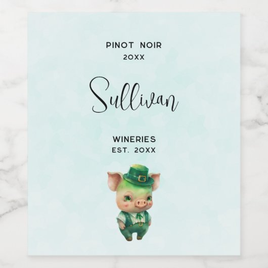 Groen sprookje Varkens in Fancy Attire Wine Making Wijn Etiket (Enkel label)