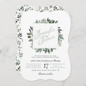 Groen Squarelett, boeket aquarel groen Kaart (Voorkant / Achterkant)