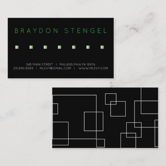 GROEN SQUARES Professional Visitekaartje (Voorkant / Achterkant)