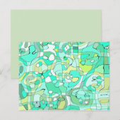 Groen squiggles briefkaart (Voorkant / Achterkant)