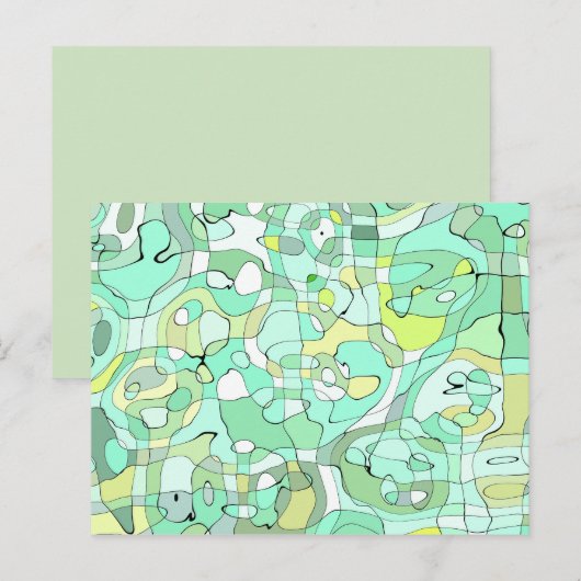 Groen squiggles briefkaart (Voorkant / Achterkant)