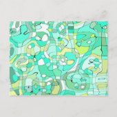 Groen squiggles briefkaart (Voorkant)