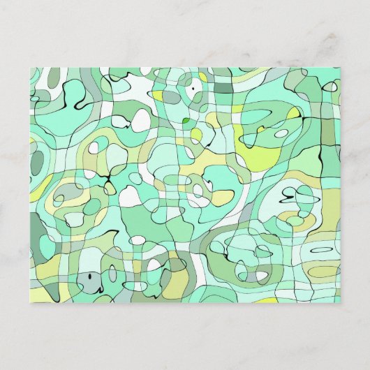 Groen squiggles briefkaart (Voorkant)