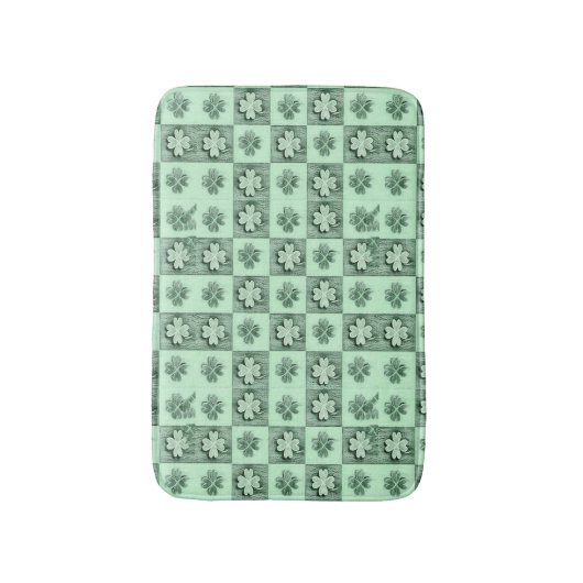  Groen St. Patrick retro shamrock patroon B Badmat (Voorkant Verticaal)