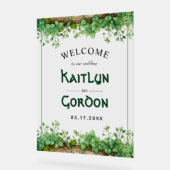 Groen St. Patricks Dag bruiloft welkom Acryl Bord (Hoek)