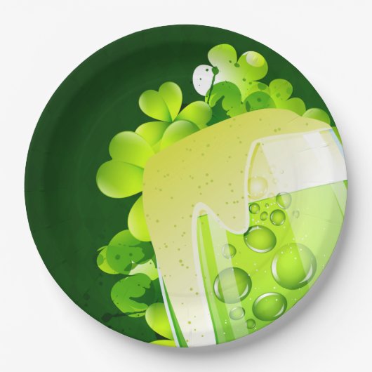 Groen St. Patrick's Day bier Papieren Bordje (Voorkant)