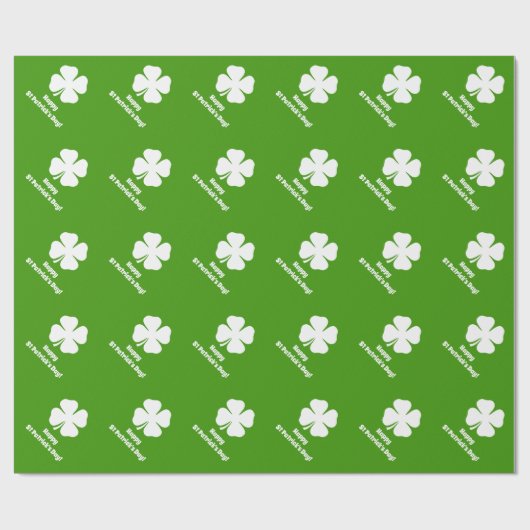 Groen St Patrick's Day shamrock inpakpapier (Vlak)