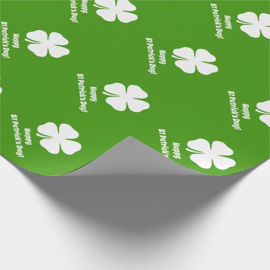 Groen St Patrick's Day shamrock inpakpapier (Hoek)