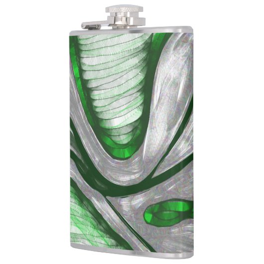 groen staal heupfles (Links)