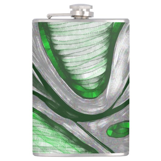 groen staal heupfles (Voorkant)