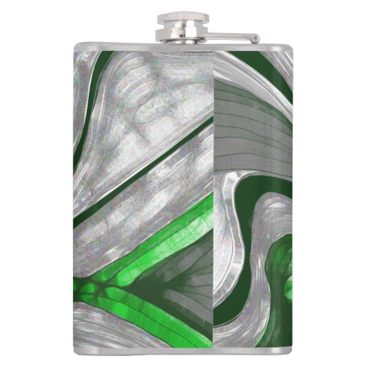 groen staal heupfles (Achterkant)