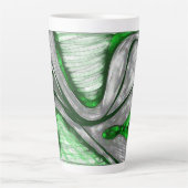 groen staal latte mok (Voorkant)