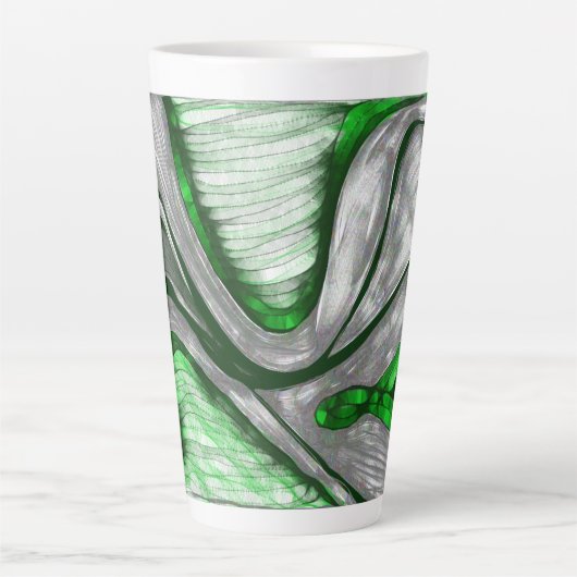 groen staal latte mok (Voorkant)