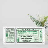 Groen stadion met ticket Baseball Birthday Kaart (Staand voorkant)