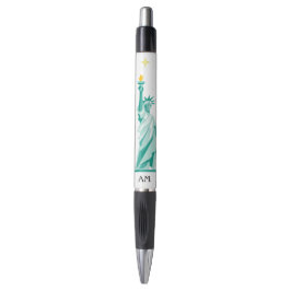 Groen Standbeeld van Liberty Afbeelding & Monogram Pen