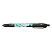 Groen Standbeeld van Liberty Afbeelding & Monogram Zwarte Inkt Pen (Bodem)