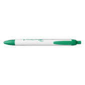 Groen Standbeeld van Liberty Afbeelding & Monogram Zwarte Inkt Pen (Achterkant)