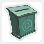 Groen stemvak vierkante sticker (Voorkant)