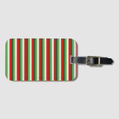 Groen, Ster Wit En Rode Klaver Pinstripes Bagagelabel (Voorkant (horizontaal))