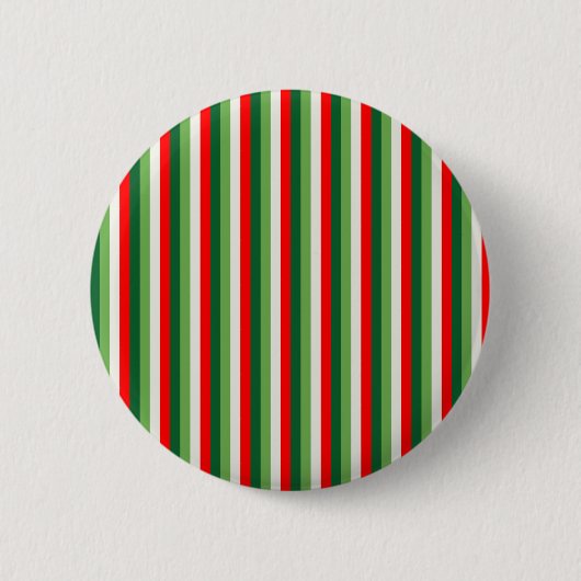 Groen, Ster Wit En Rode Klaver Pinstripes Ronde Button 5,7 Cm (Voorkant)