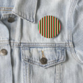 Groen, Ster Wit En Rode Klaver Pinstripes Ronde Button 5,7 Cm (In situ)