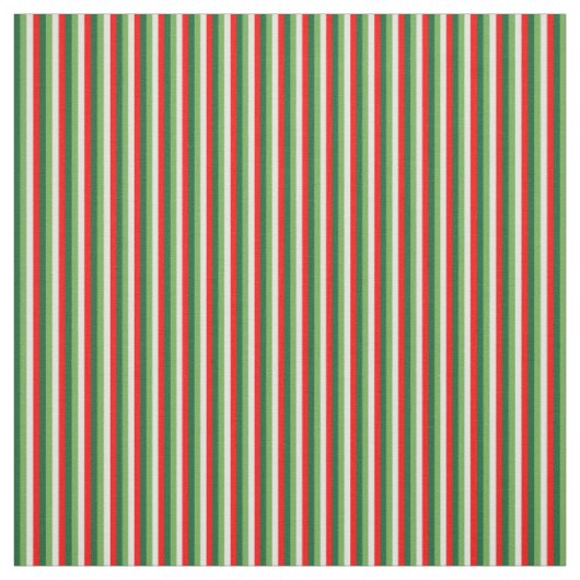 Groen, Ster Wit En Rode Klaver Pinstripes Stof (Swatch)