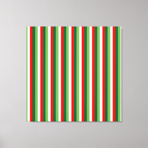 Groen, Ster Wit En Rode Klaver Pinstroken Canvas Afdruk