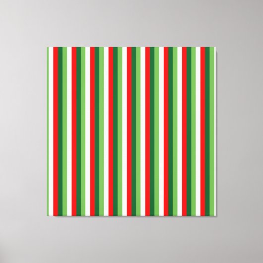 Groen, Ster Wit En Rode Klaver Pinstroken Canvas Afdruk (Voorkant)