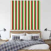 Groen, Ster Wit En Rode Klaver Pinstroken Canvas Afdruk (Insitu (Slaapkamer))