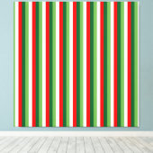 Groen, Ster Wit En Rode Klaver Pinstroken Canvas Afdruk (Insitu (Houten vloer))