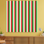 Groen, Ster Wit En Rode Klaver Pinstroken Canvas Afdruk (Insitu (Woonkamer))