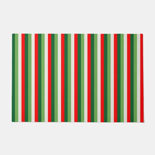 Groen, Ster Wit En Rode Klaver Pinstroken Deurmat (Voorkant)