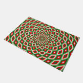 Groen, Ster Wit en Rood Koepel Effect Patroon Deurmat (Schuin)