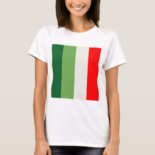Groen, Ster Wit En Rood Verticale Kleurblokken T-shirt