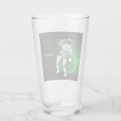 Groen steraxy Astronaut, gepersonaliseerd Glas (Achterkant)