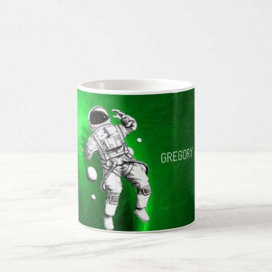 Groen steraxy Astronaut, gepersonaliseerd Koffiemok (Center)