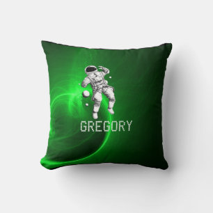Groen steraxy Astronaut, gepersonaliseerd Kussen