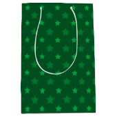 Groen sterrenpatroonontwerp medium cadeauzakje (Voorkant)