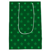 Groen sterrenpatroonontwerp medium cadeauzakje (Achterkant)