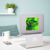 groen sticker (Laptop op bureau)
