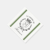 Groen stijlvol Frans rack - aangepast monogram Servet (Hoek)