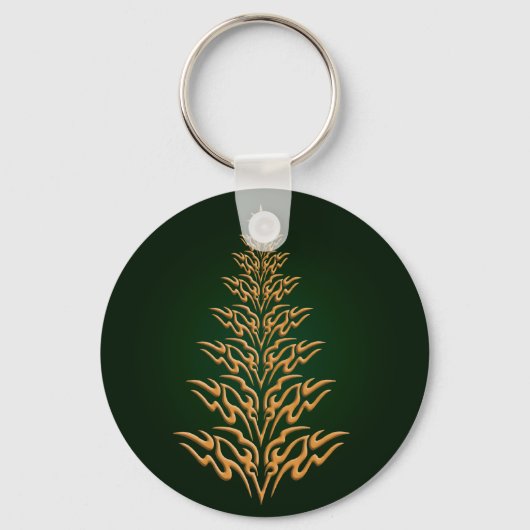 Groen stijlvol kerstboomSleutelhanger Sleutelhanger (Voorkant)