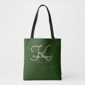 Groen Stijlvol Monogram Tote Bag (Voorkant)