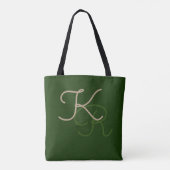Groen Stijlvol Monogram Tote Bag (Achterkant)