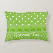 Groen, Stippen en shamrocks Accent Kussen (Voorkant)